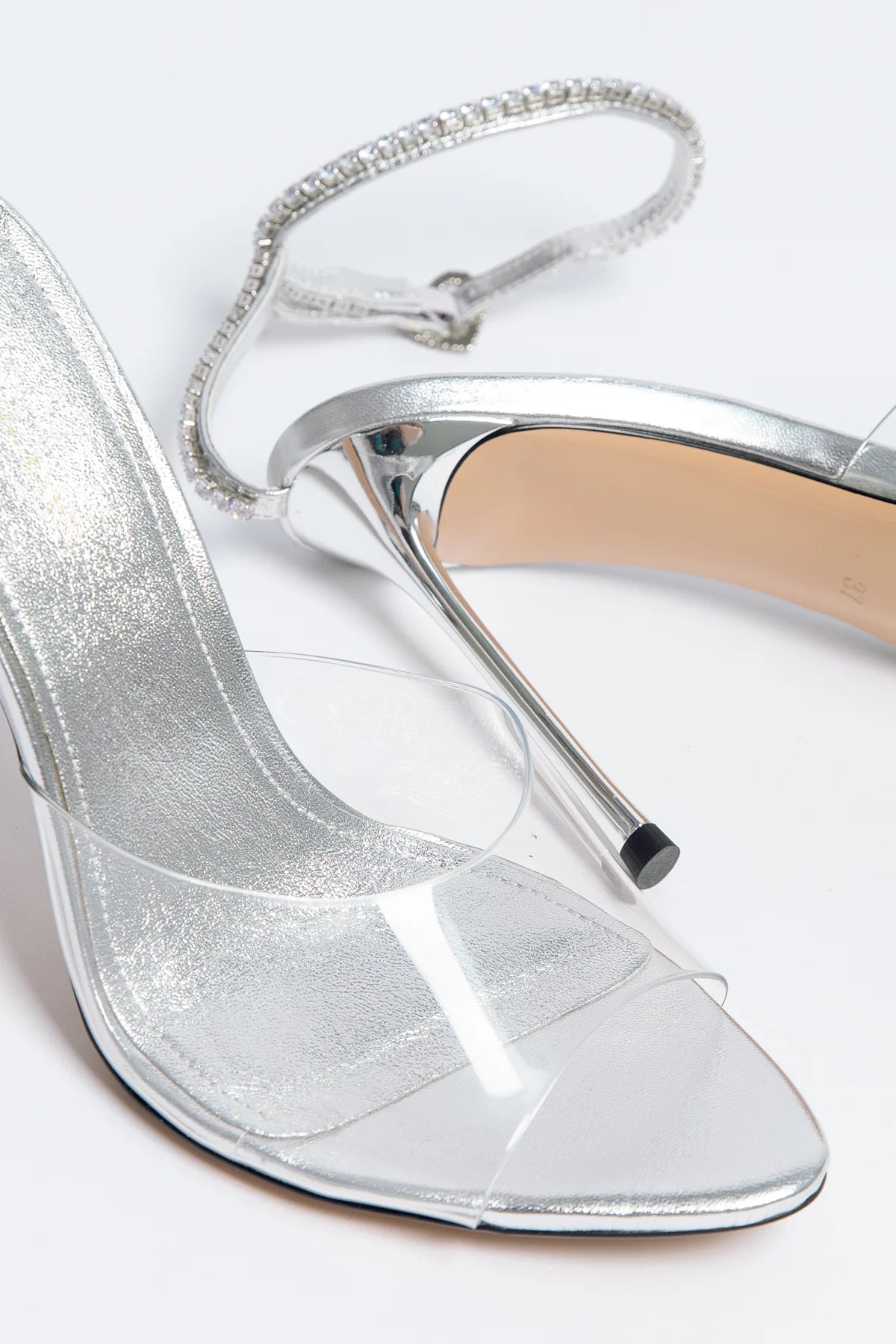 ALLURE Ivory Bridal Heels with Crystal Strap & Heart Buckle