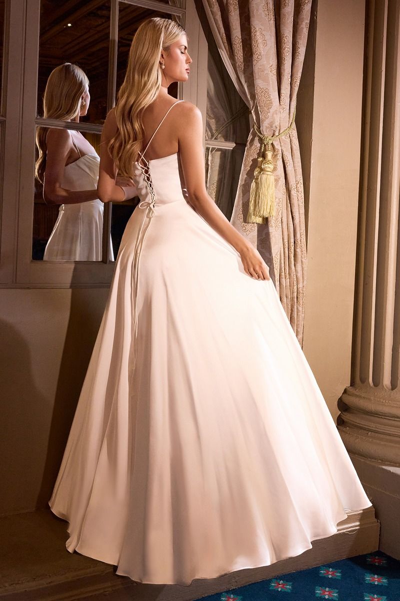 ZENDIYA Satin Pleated Corset A-Line Wedding Dress