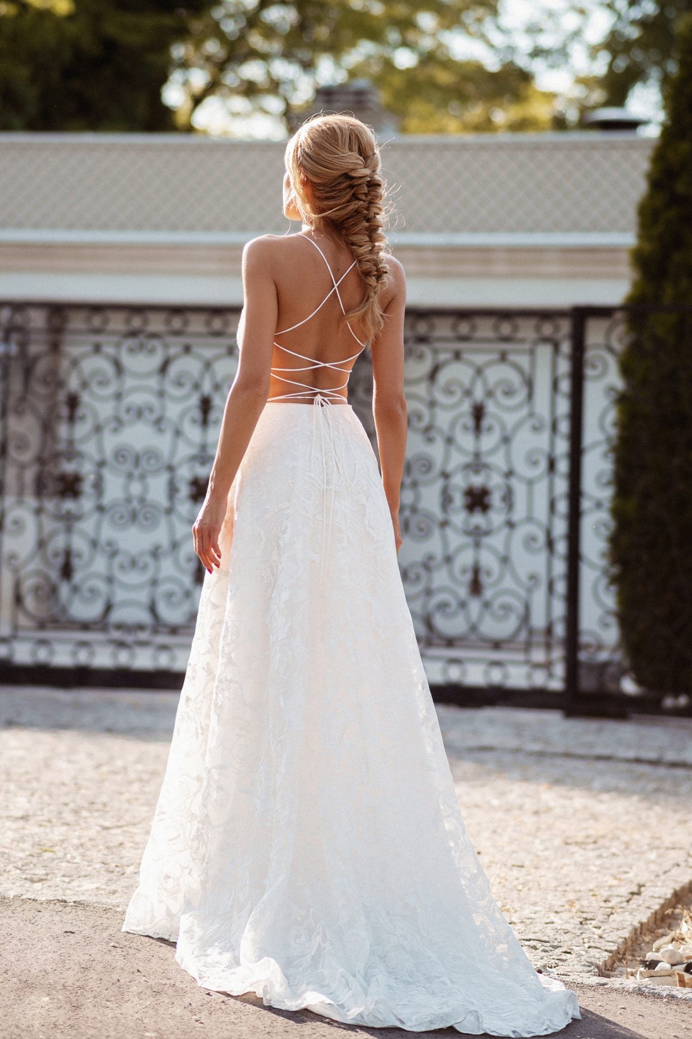 BB013 Lace Corset Back Wedding Dress