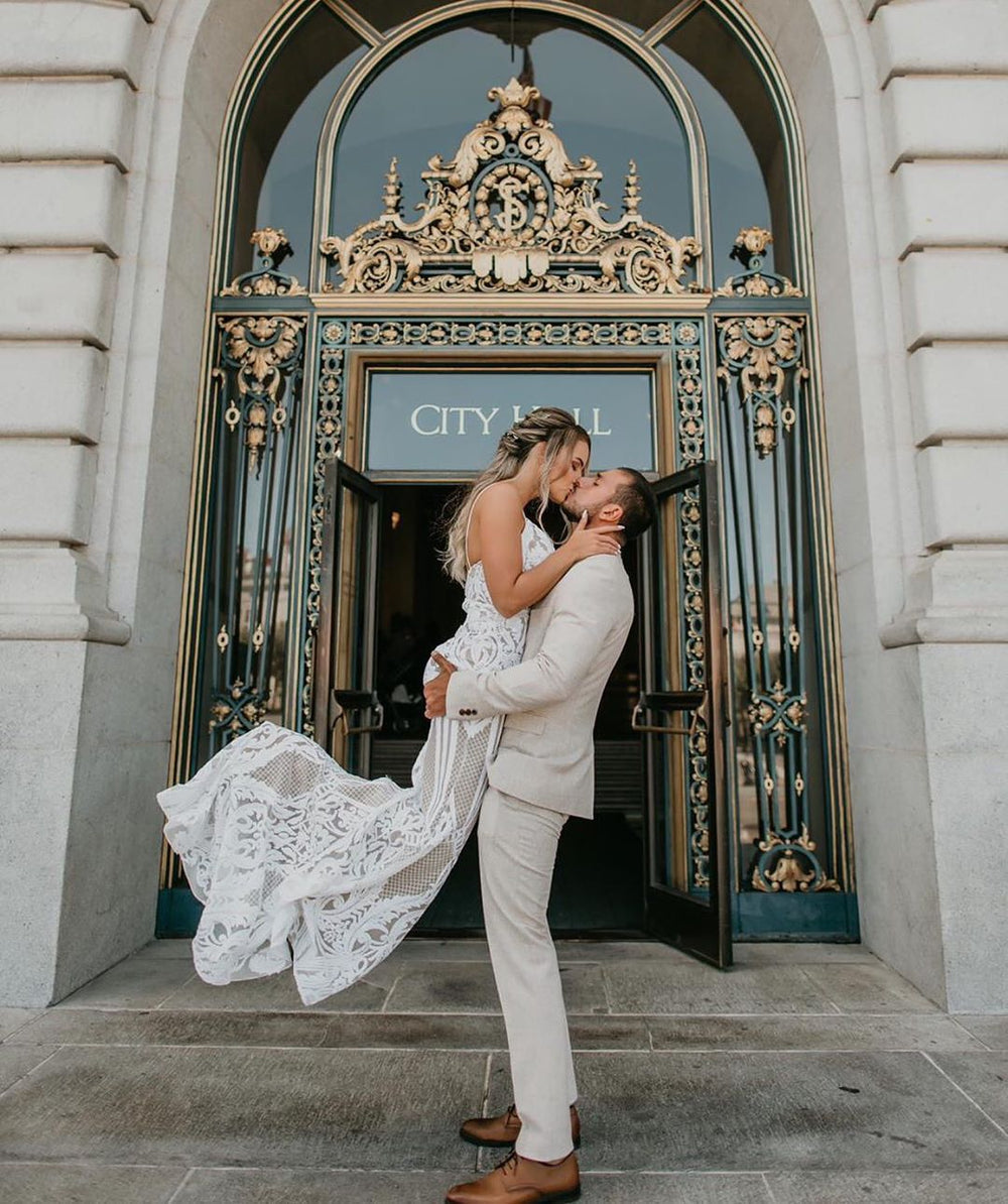 T19280 Sequin Mermaid Wedding Dress