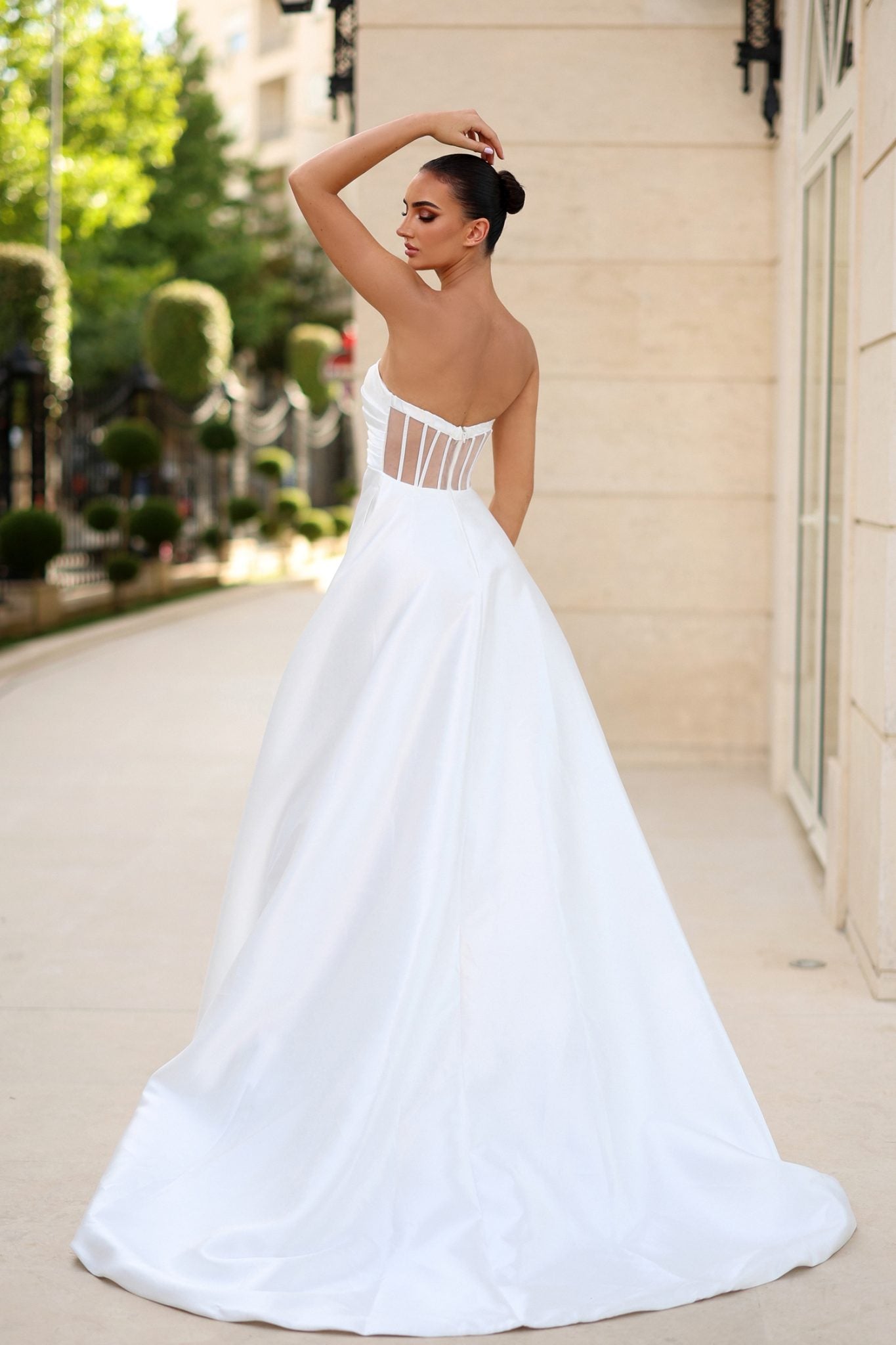 TE302 CASSANDRA Strapless Satin A-Line Wedding Dress