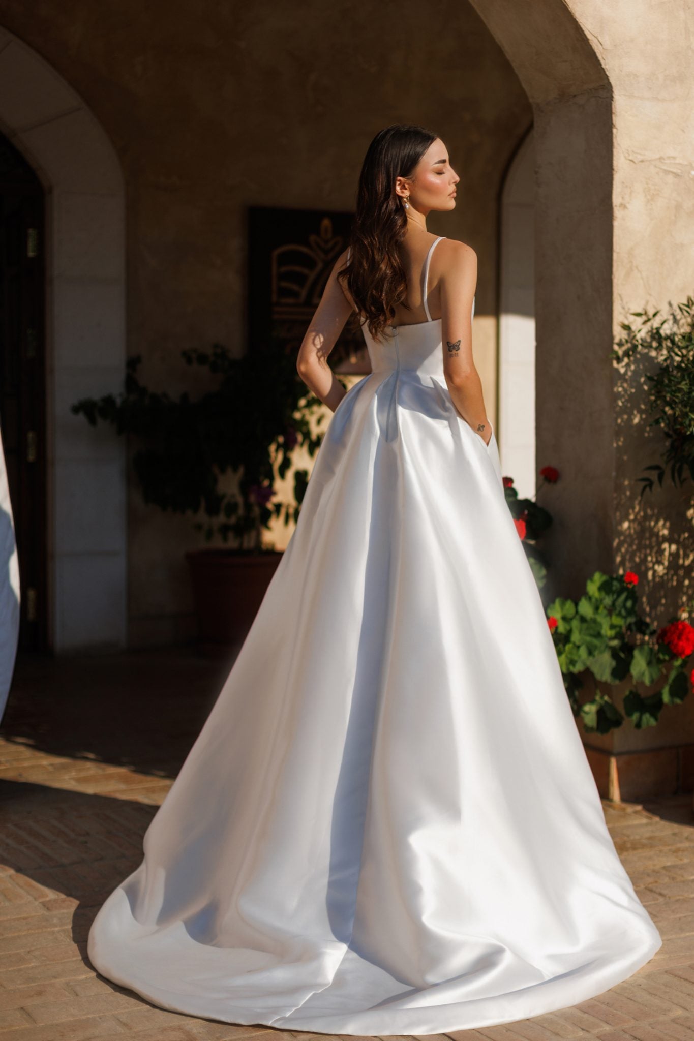 TE305 NATALIA Mikado Satin A-Line Wedding Dress