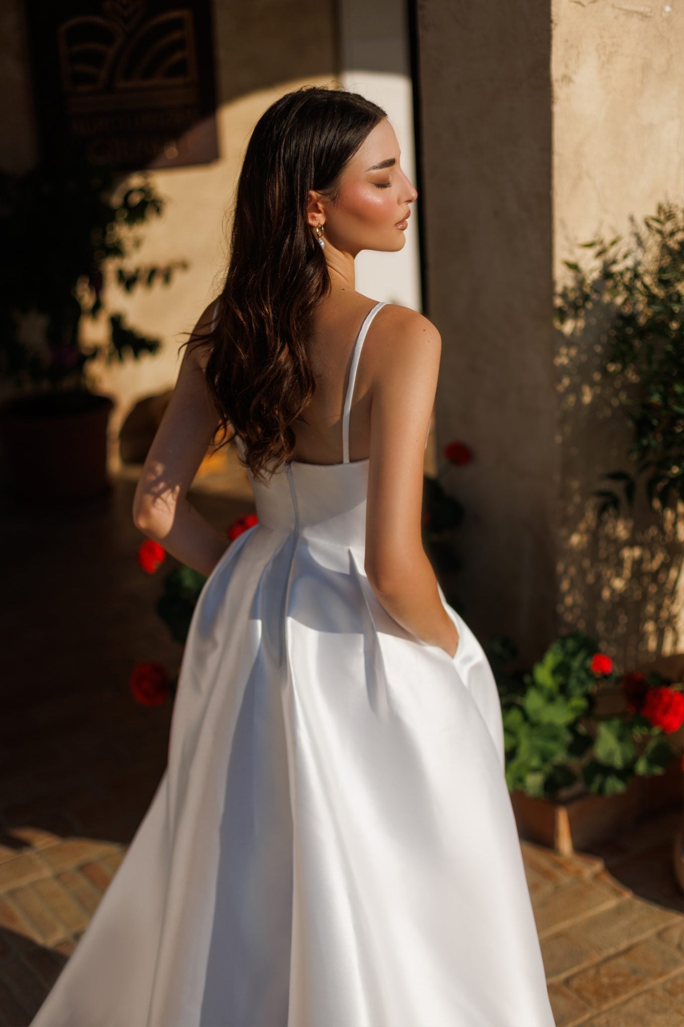 TE305 NATALIA Mikado Satin A-Line Wedding Dress