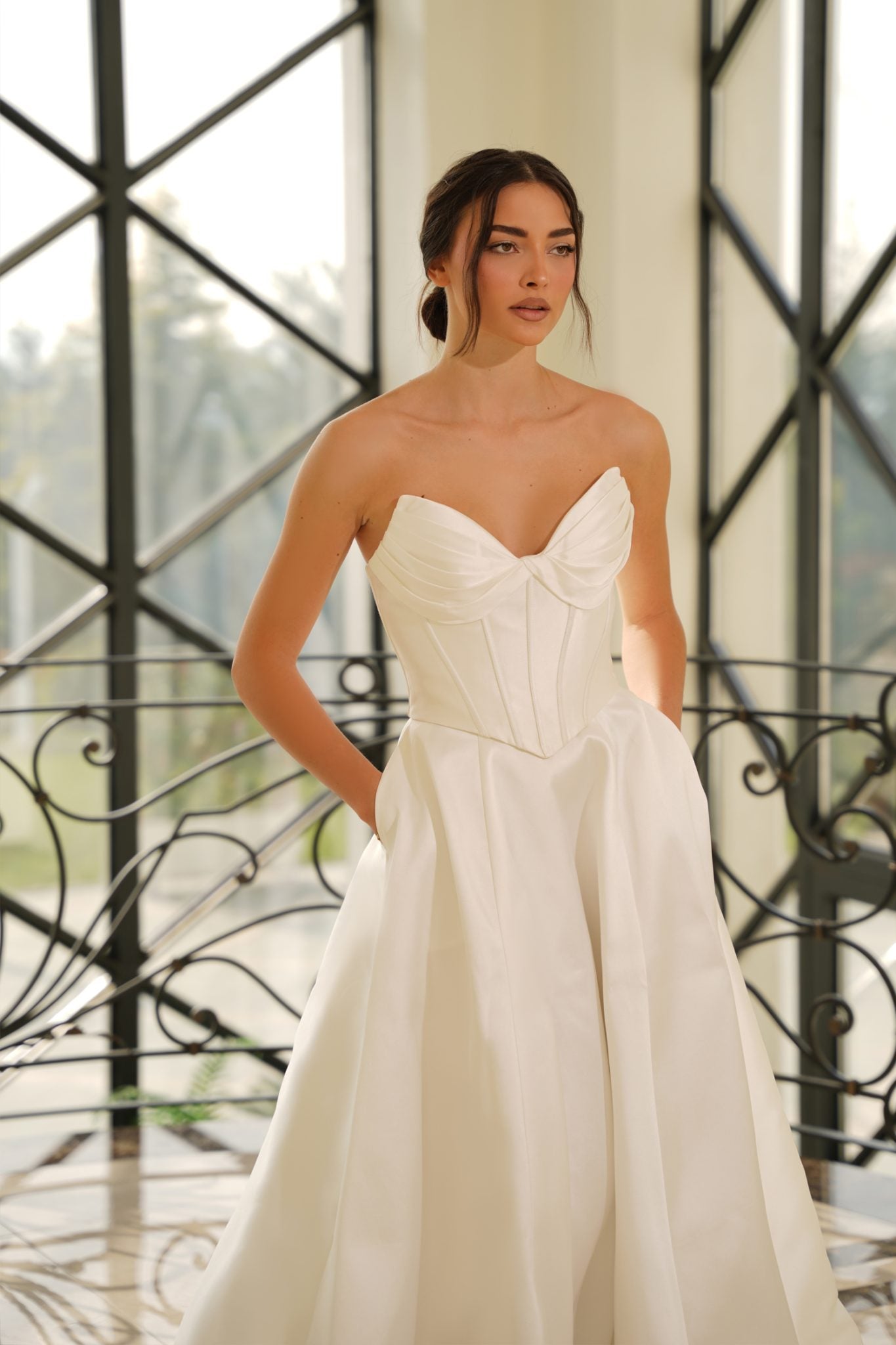 Laurenne TE704 Mikado Corset A-Line Wedding Dress