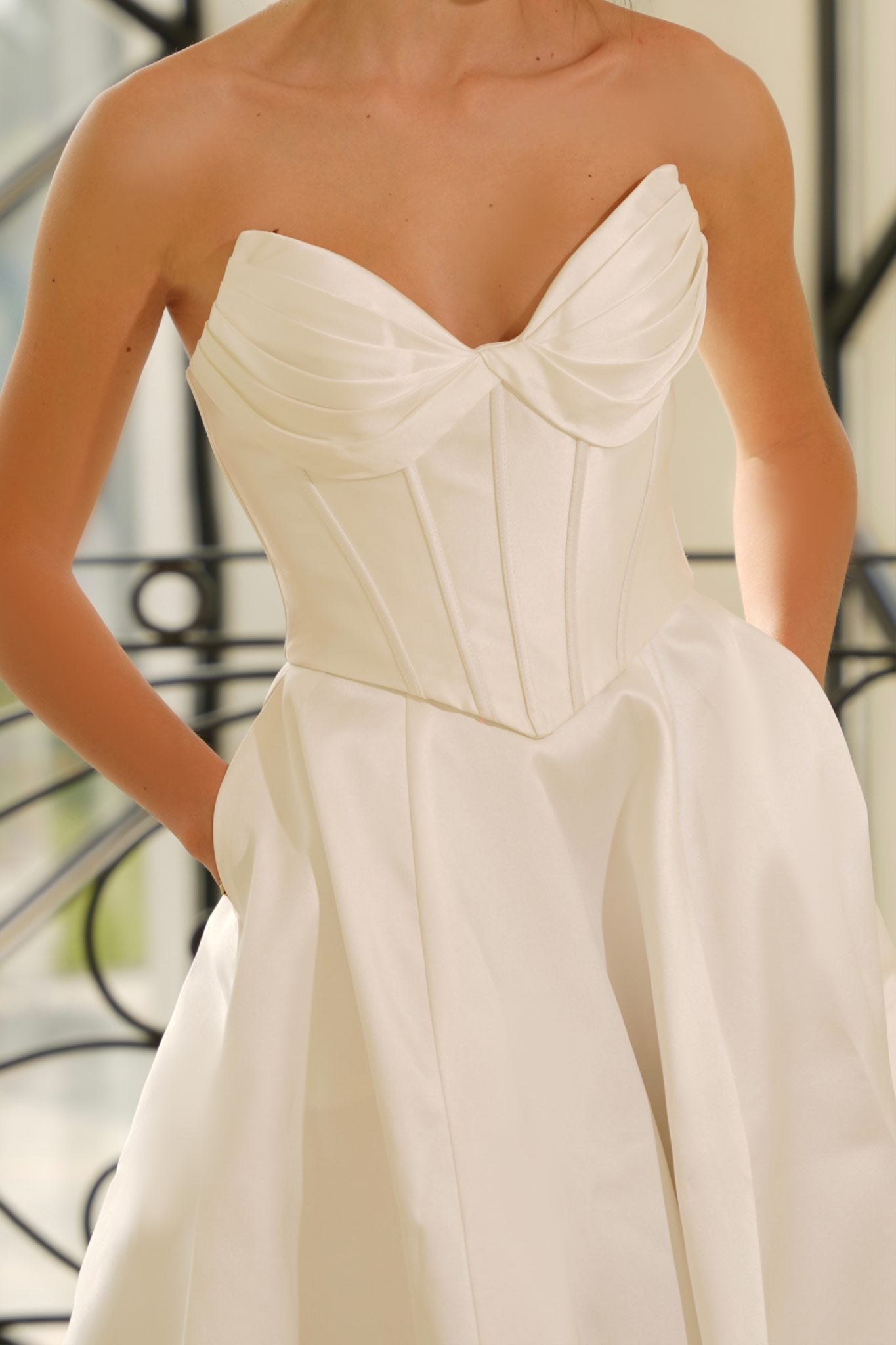 Laurenne TE704 Mikado Corset A-Line Wedding Dress