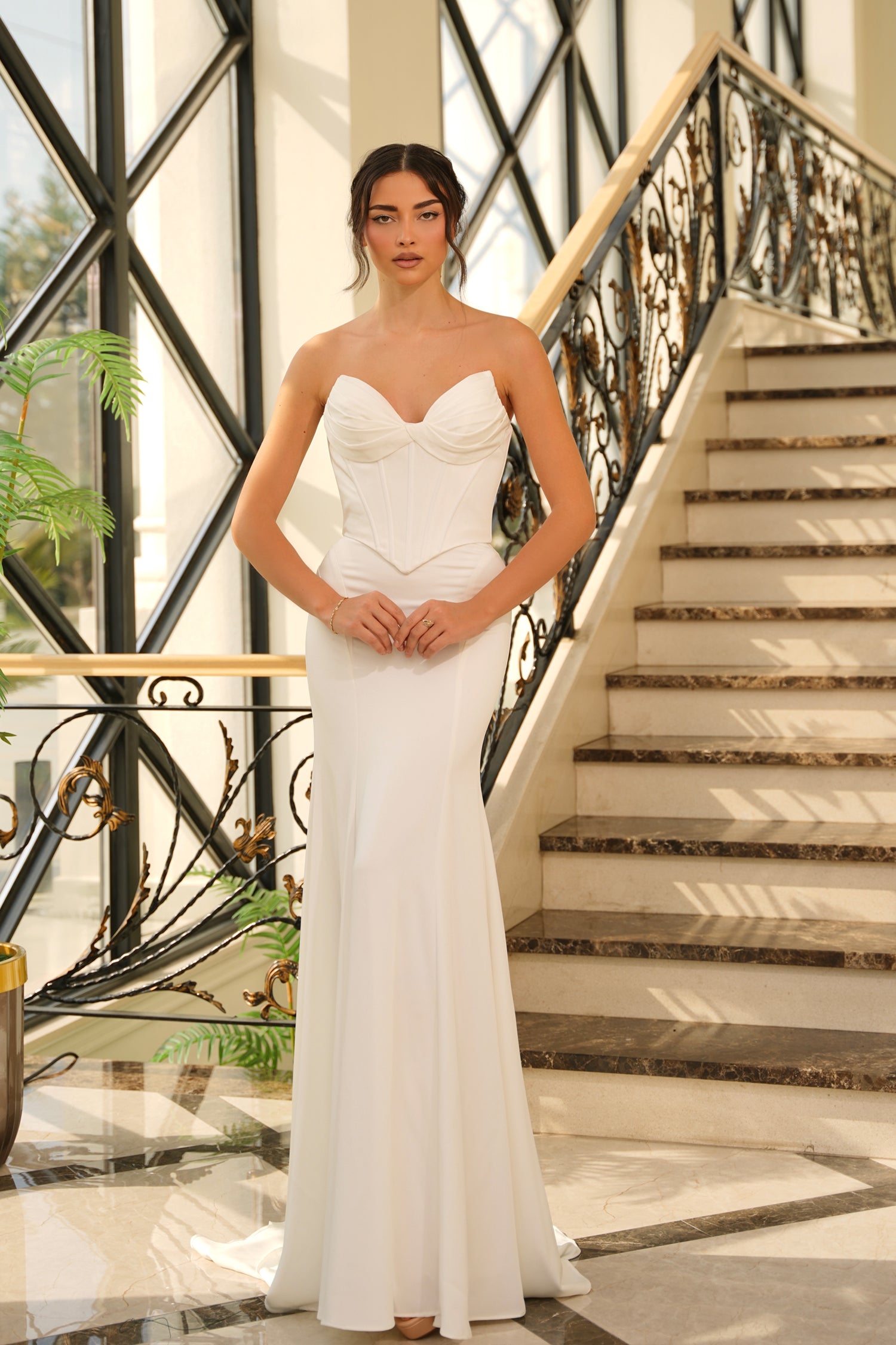 Eliane TE709 Satin Strapless Fitted Wedding Dress