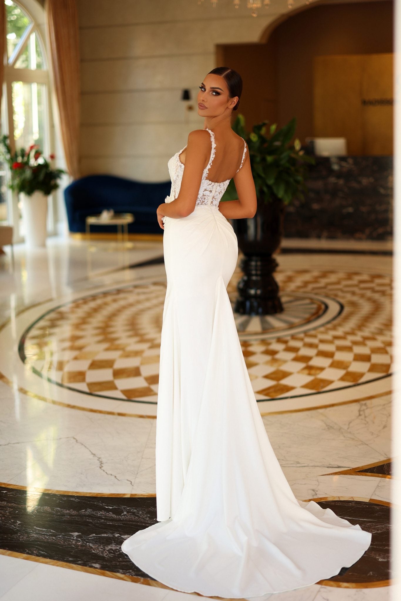 CLARISSA TW901  Crepe Fitted Wedding Dress