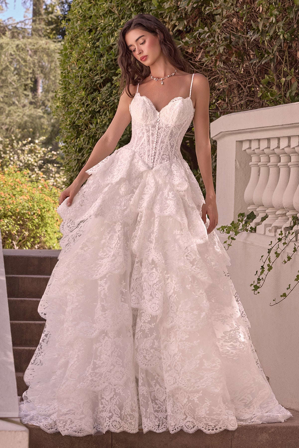 AMINA Floral Lace Corset A-Line Wedding Dress