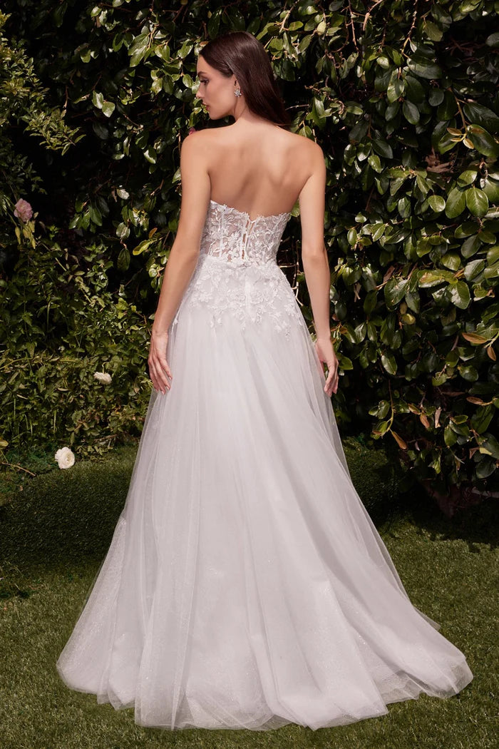 BRYDIE Strapless Lace Corset A-Line Glitter Tulle Wedding Dress