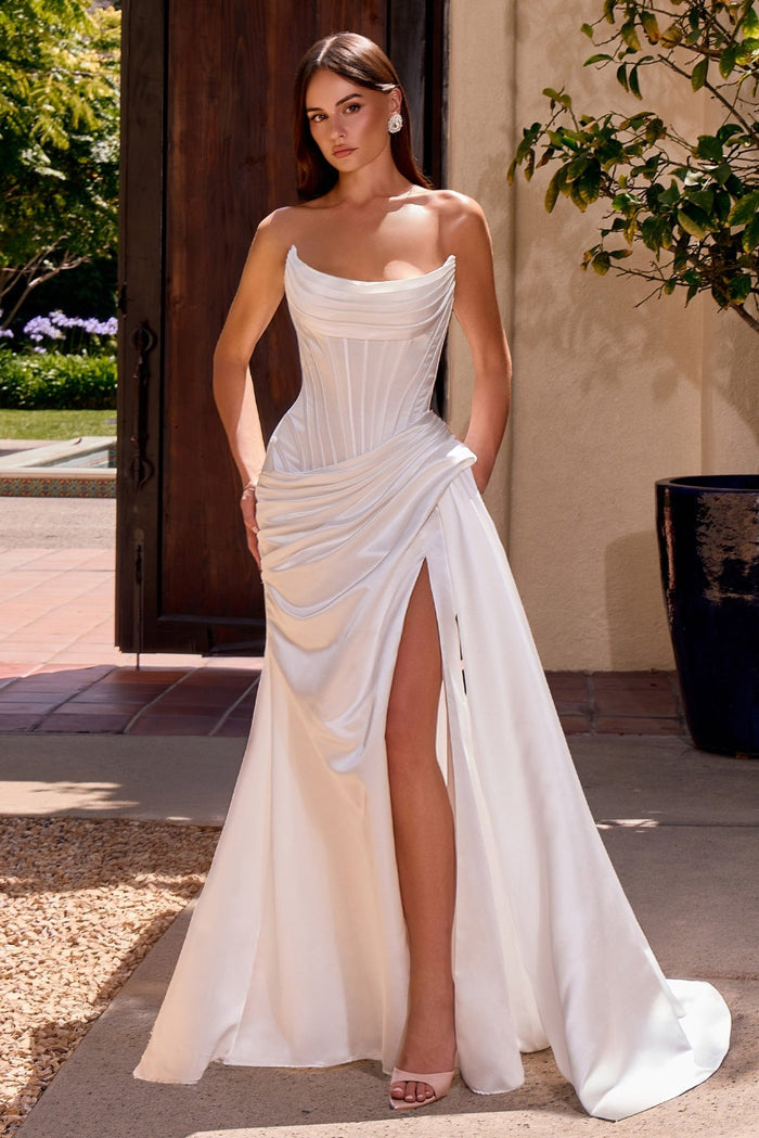 ZARA Beaded Illusion Corset Fitted Wedding Dress
