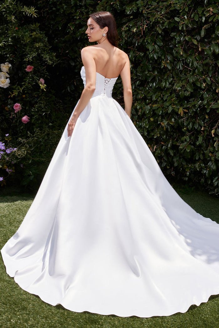 STACIE Strapless Sweetheart Satin Ball Gown Wedding Dress