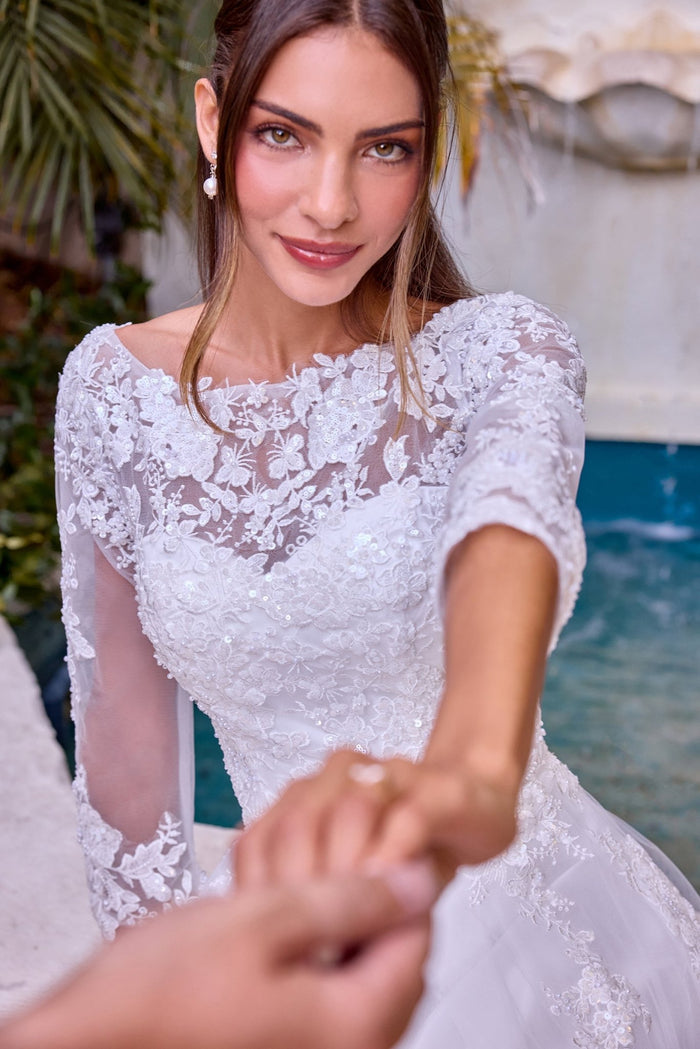 ALICIA Long Sleeve Lace Ball Gown Wedding Dress