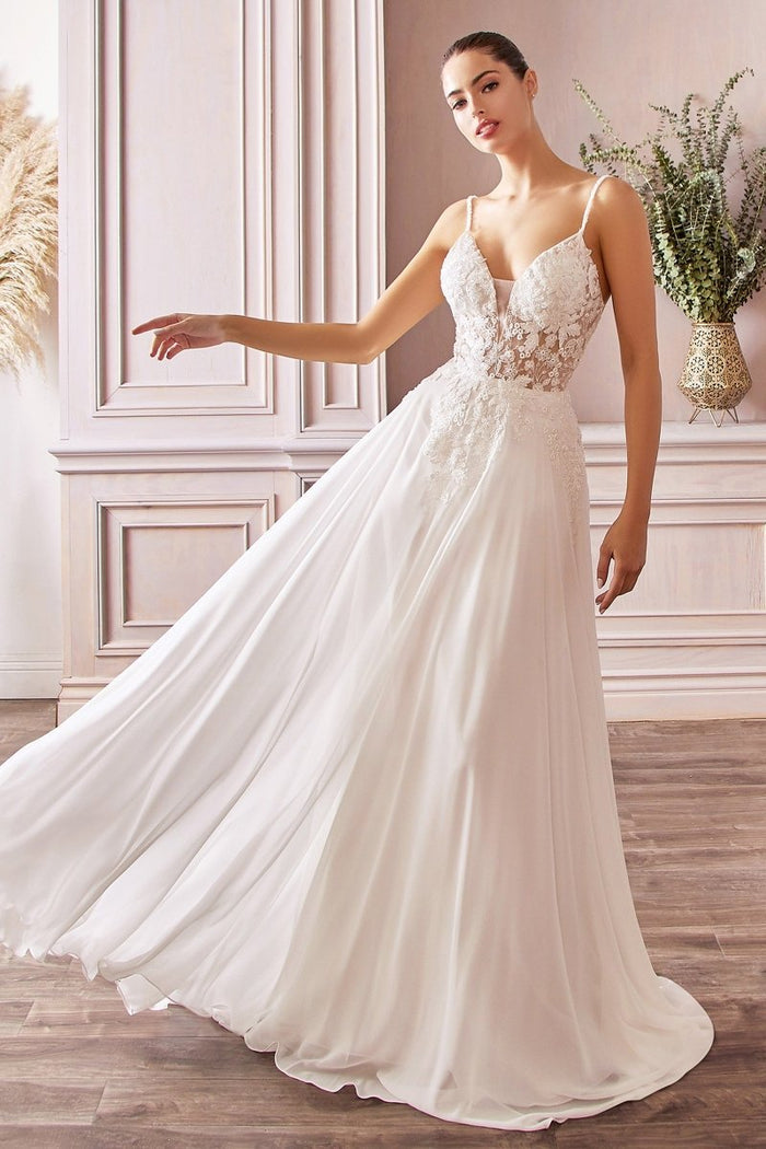 JEANNE Chiffon A-Line V-Neck Wedding Dress