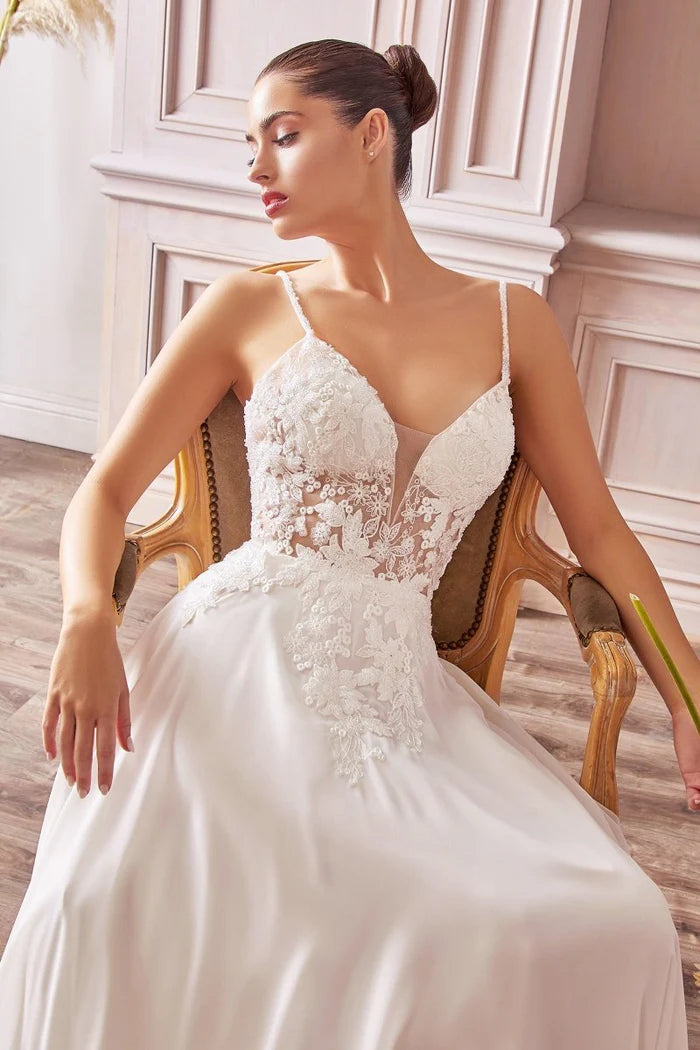 MIKAYLA Illusion V-Neck A-Line Wedding Dress