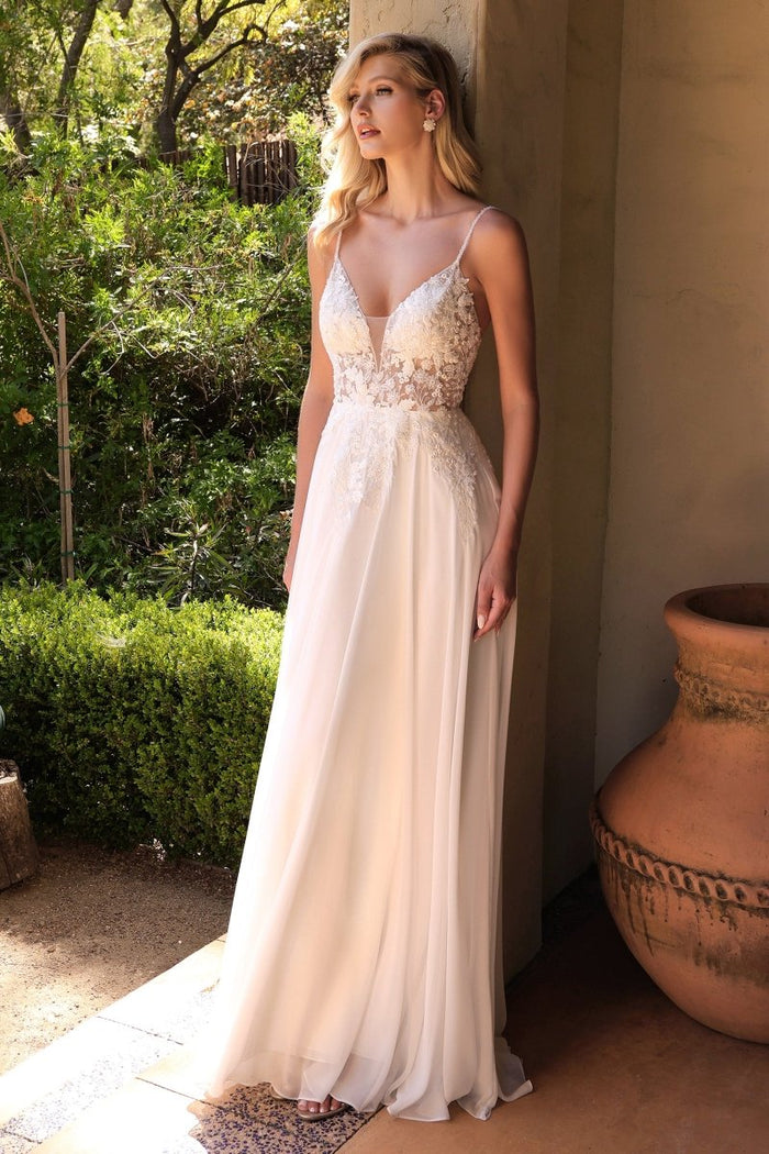 JEANNE Chiffon A-Line V-Neck Wedding Dress