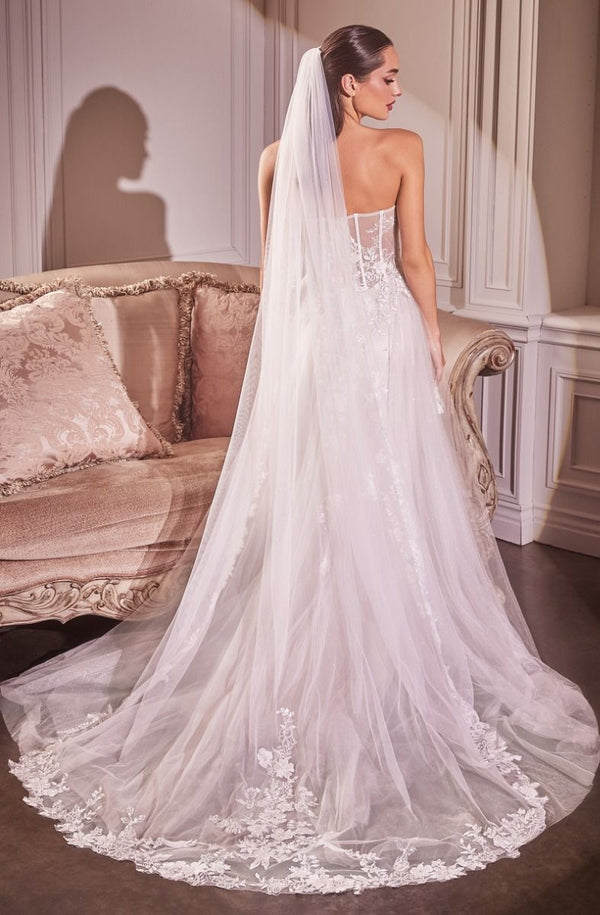 SEVILLE Beaded Floral Chapel Bridal Veil