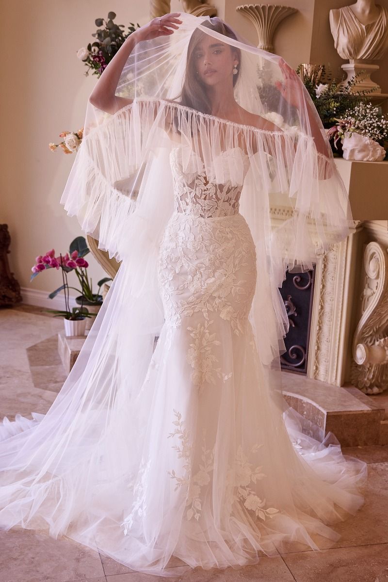 YVETTE Ruffle Edge Two Tier Cathedral Veil