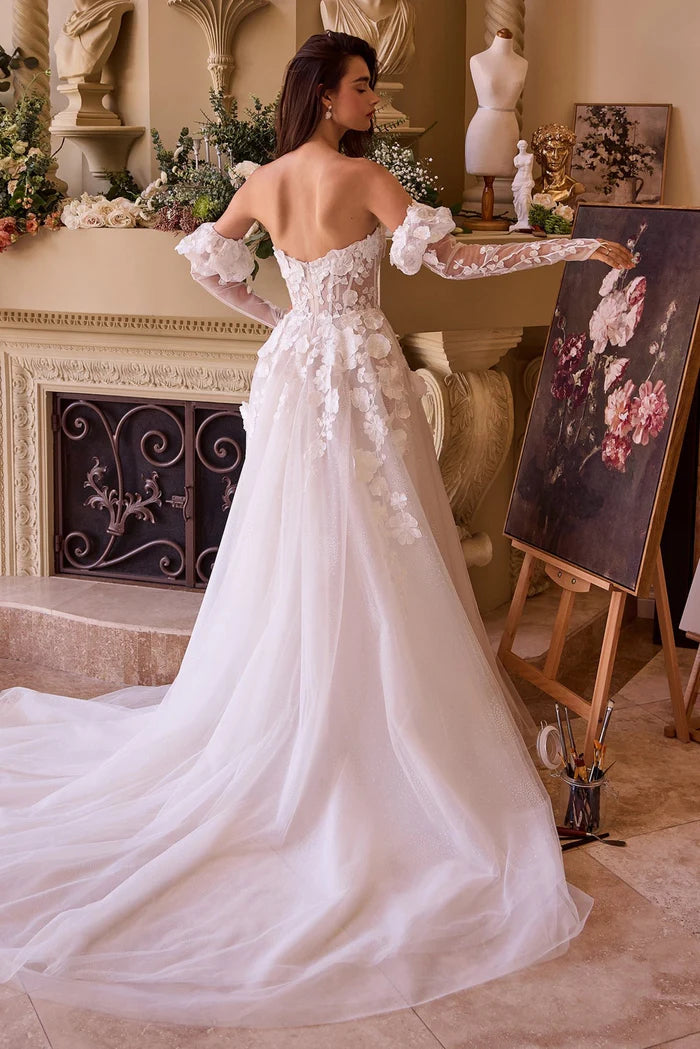 ELARA Lace Ball Gown Wedding Dress with Gloves