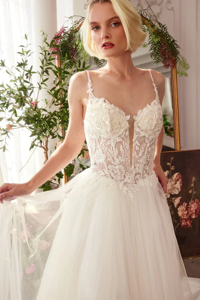 SERAPHINA Lace Ball Gown Wedding Dress with Straps