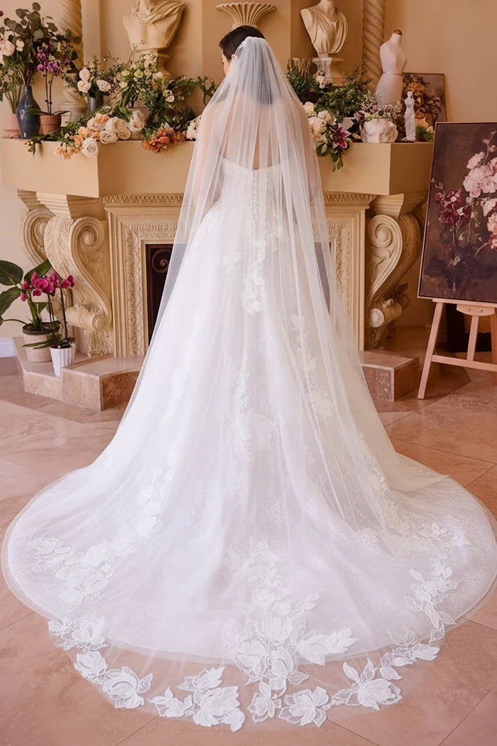 SHANTEL Lace Ball Gown Wedding Dress with Veil