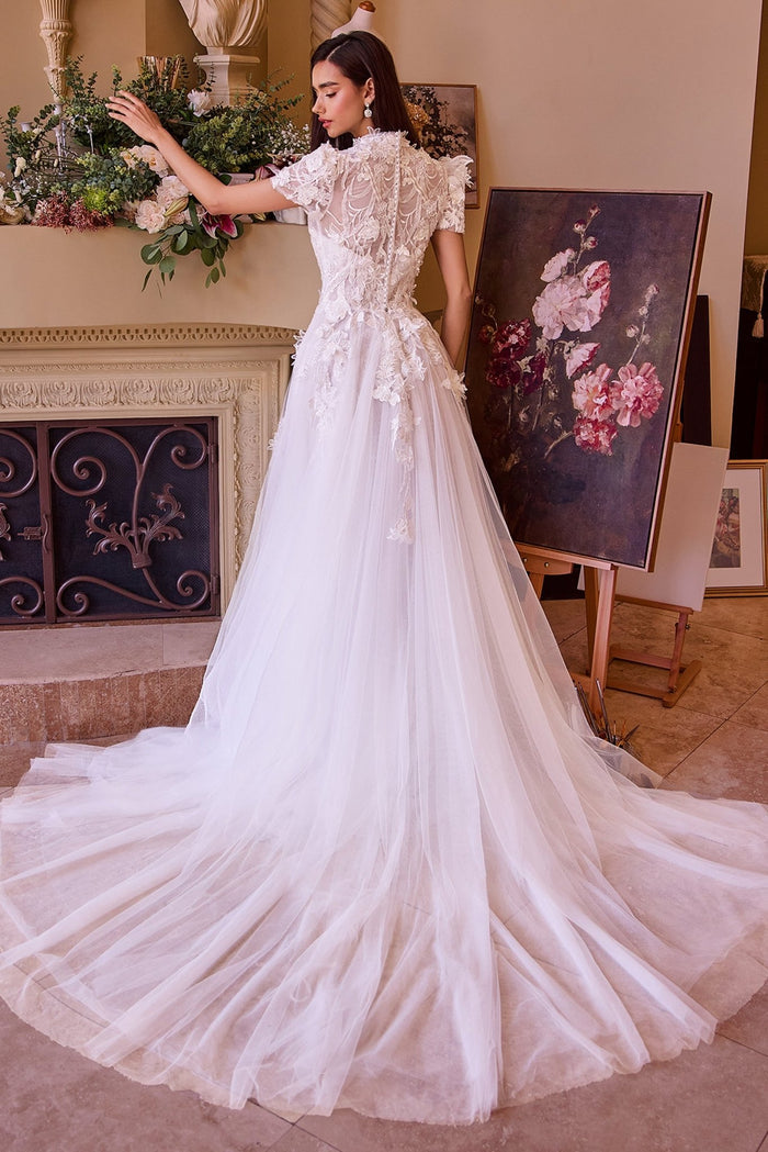TESSA Convertible Lace Mermaid Wedding Dress with Removable Overdress