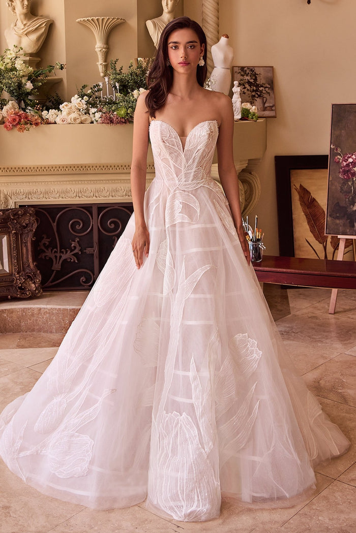 ALYSON Deep Sweetheart Sequin Tulle Ball Gown Wedding Dress