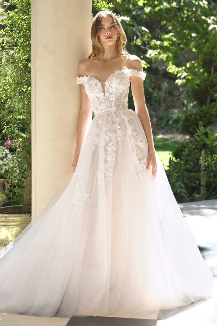 BERTIA Off-Shoulder Lace Ball Gown Wedding Dress