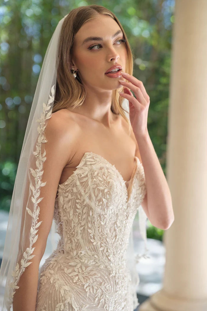 SONNET Beaded Mermaid Wedding Dress with Veil