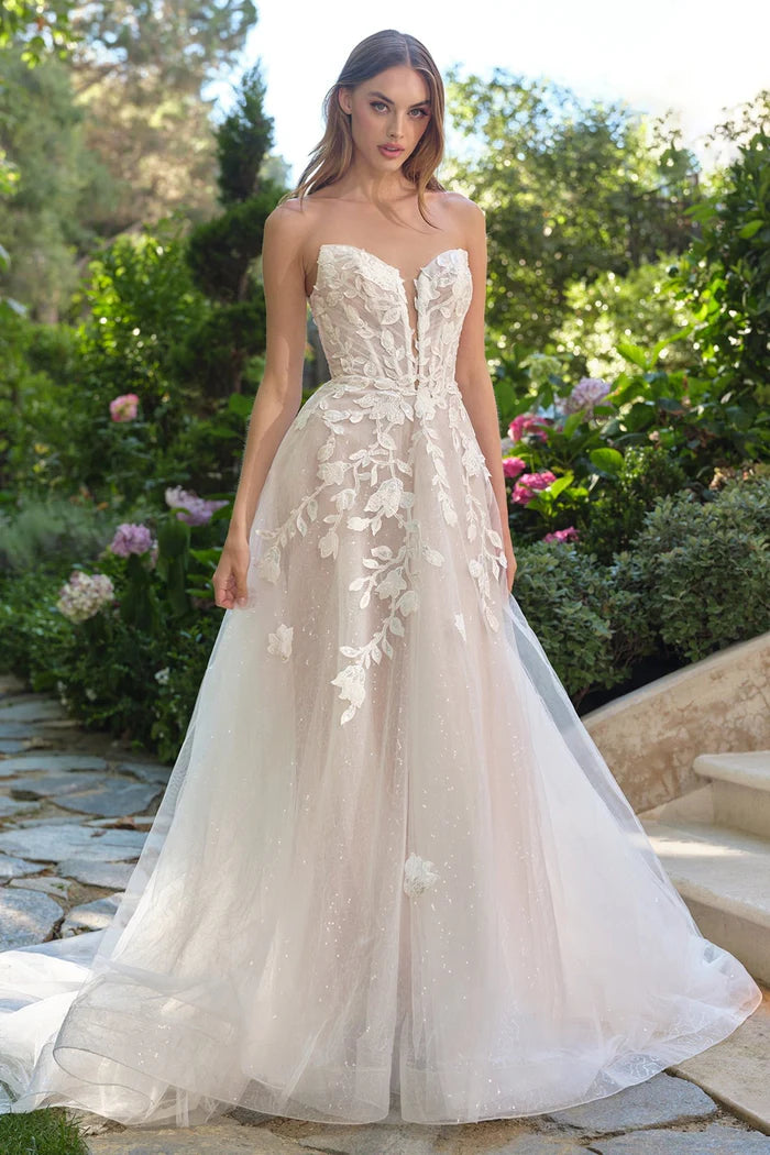 NAPOLI Floral Ball Gown Wedding Dress with Corset