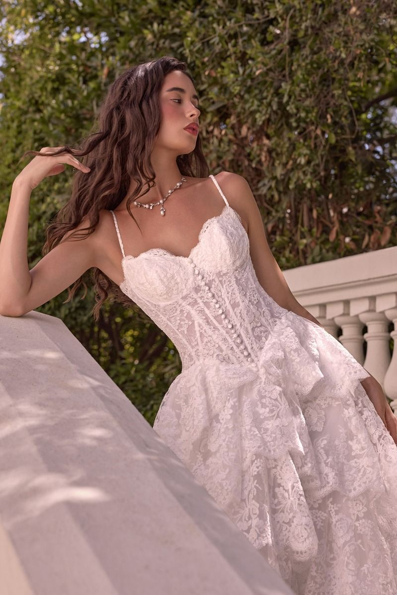 AMINA Floral Lace Corset A-Line Wedding Dress