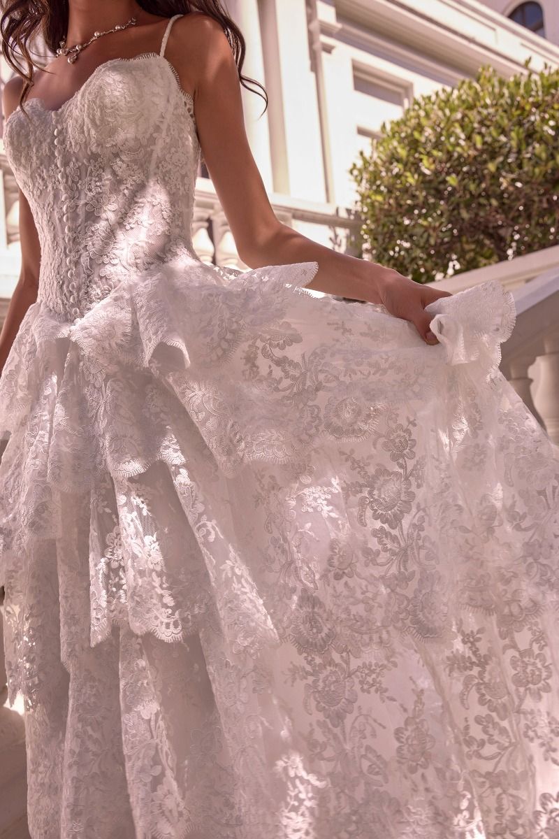 AMINA Floral Lace Corset A-Line Wedding Dress