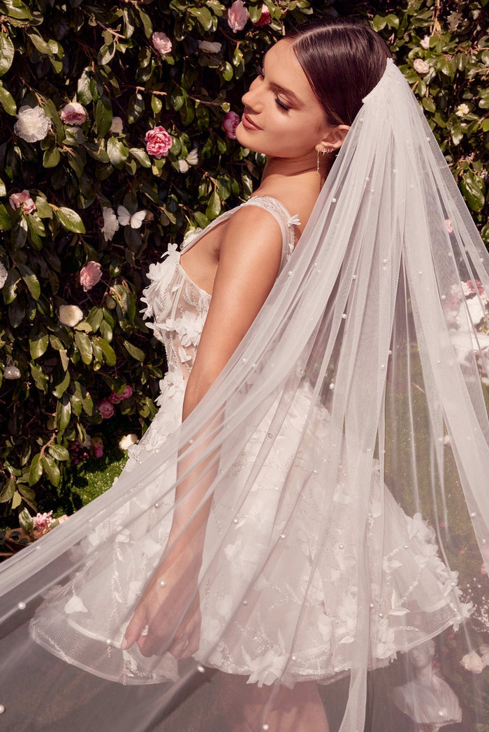 LOU Couture 3D Lace Bridal Mini Wedding Dress