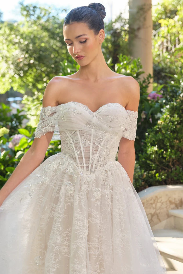 Delvine Floral Ball Gown Wedding Dress